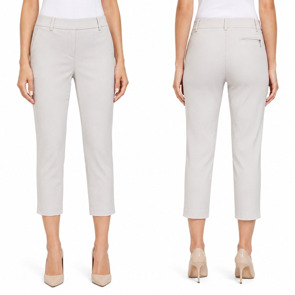 Eight Cloves Capris Womens 12 Gray Stretch Pocket Zipper Office Professional